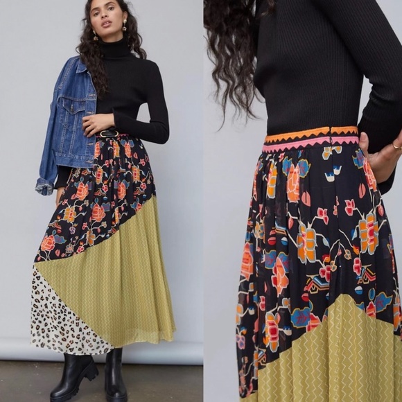 Anthropologie Dresses & Skirts - Anthropologie Verb Victoria Patchwork Midi Skirt